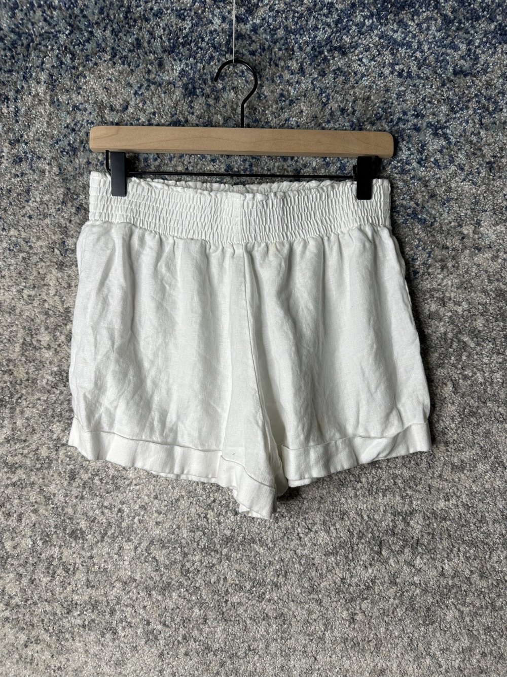 Reformation Shorts Womens Medium White Linen Paperbag Elastic Waist Casual